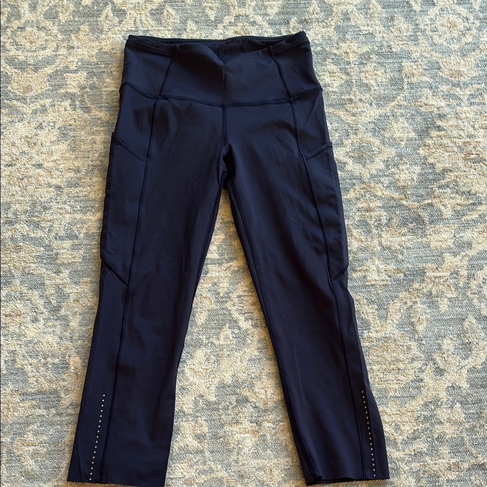 Black High-Waisted Leggings with Stud Detail